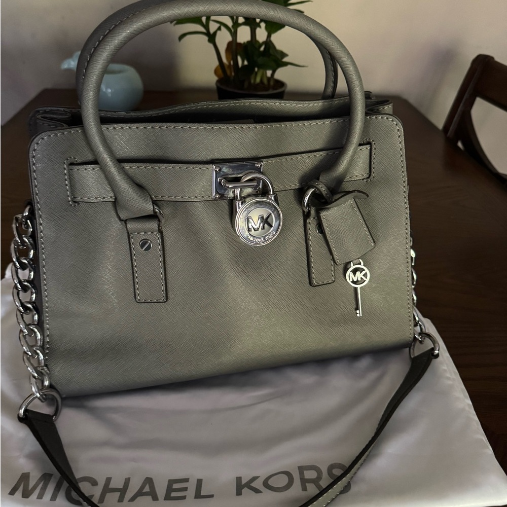 Michael Kors Authentic Michael Kors Grey Lock & Key Purse
